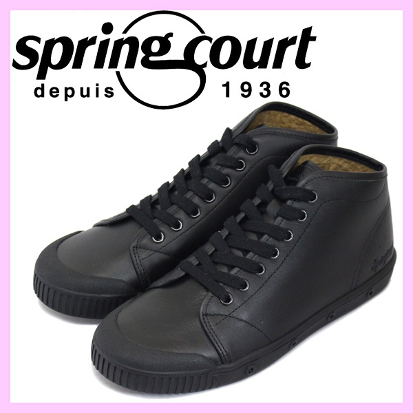 spring court (スプリングコート) B2S-V5 B2 Leather (B2レザー) レディース ハイカットスニーカー BLACK (ブラック) SPC021-38-約24.0cm-2