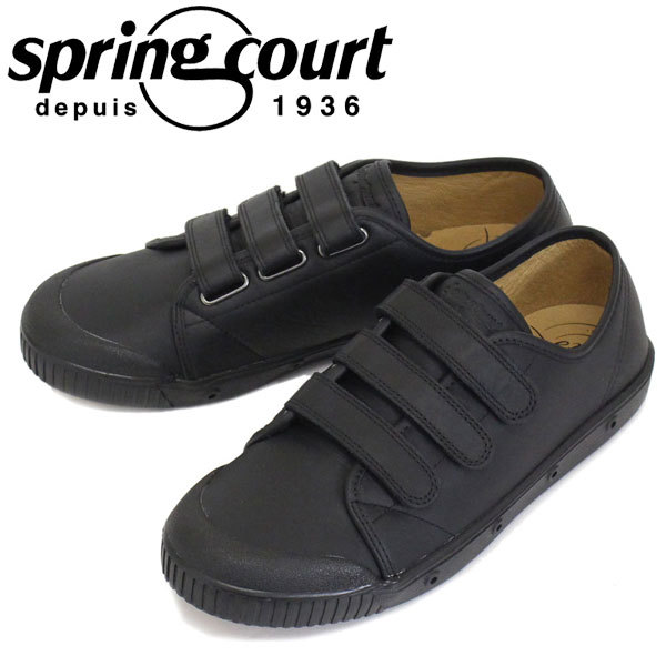 spring court (スプリングコート) G2NV-5 G2 Velcro Leather ベルクロ レザー メンズ ローカットスニーカー BLACK SPC029 43-約27.5cm-28.0