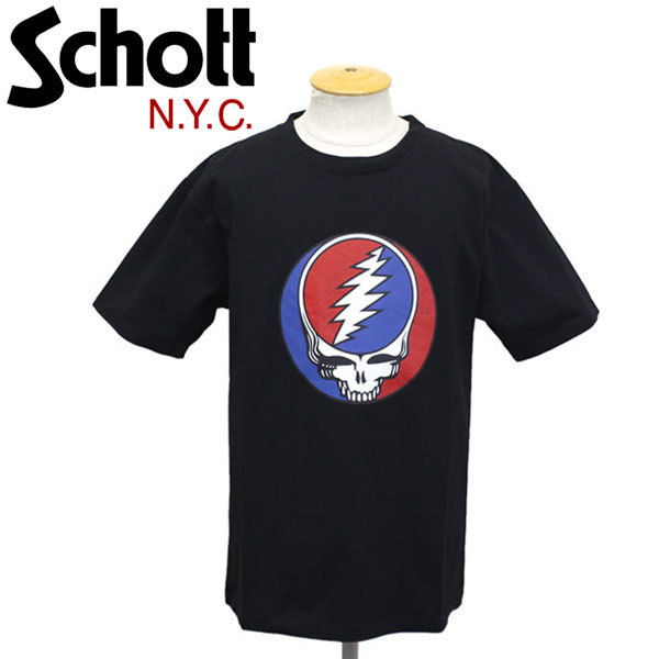 Schott (ショット) 3113104 GRATEFUL DEAD SST STEAL YOUR FACE グレイトフル デッド Tシャツ 09BLACK XL