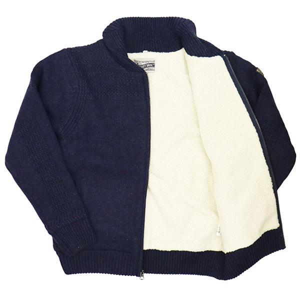 Schott (ショット) 46978 F1522 WOOL BLEND SWEATER JKT ウール ブレンド セーター ジャケット 87NAVY XL_schott