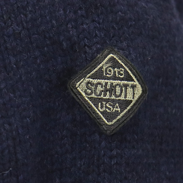 Schott (ショット) 46978 F1522 WOOL BLEND SWEATER JKT ウール ブレンド セーター ジャケット 87NAVY XL_schott