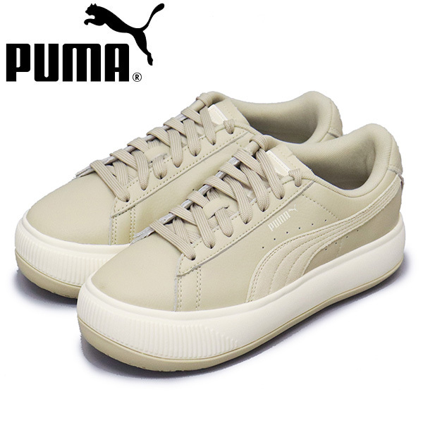 PUMA (プーマ) 384870 スウェード マユ トーナル レディース スニーカー 02 Putty-Marshmallow PM178 25.0cm