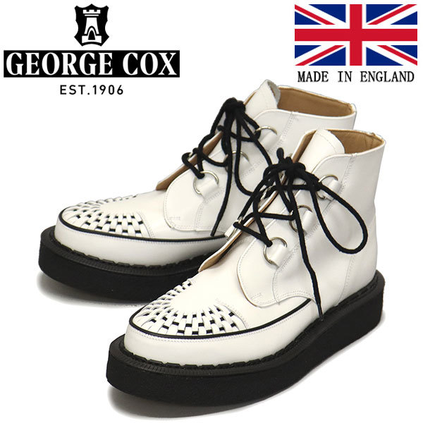 GEORGE COX (ジョージコックス) SKIPTON BOOT 13327 V ラバーソール レザーブーツ 031 WHITE UK6-約25.0cm
