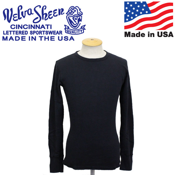 Velva Sheen (ベルバシーン) 161462 1PAC Crew Neck THERMAL Long Pac T-shirt クルーネック サーマル ロングTシャツ アメリカ製 VLVS005-B