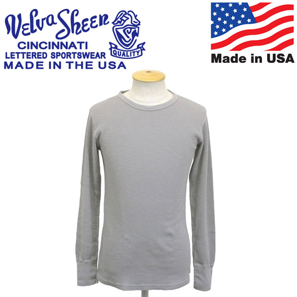 年末のプロモーション Pac Long THERMAL Neck Crew 1PAC 161462 (ベルバシーン) Sheen Velva T-shirt VLVS005-G アメリカ製 ロングTシャツ サーマル クルーネック XLサイズ以上