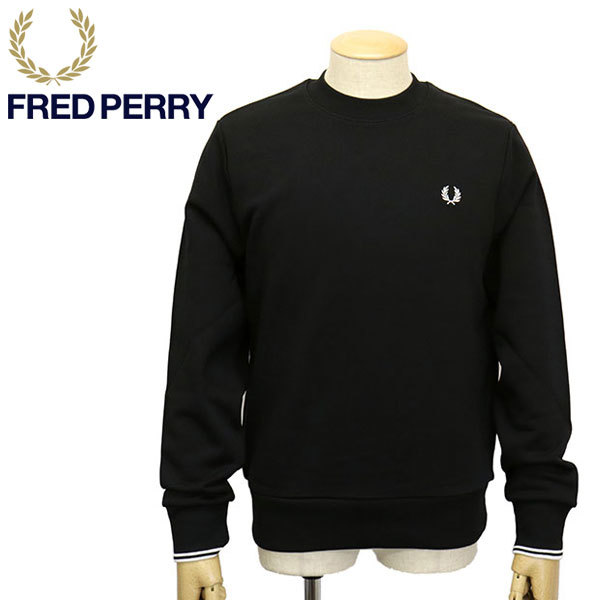 FRED PERRY (フレッドペリー) M7535 CREW NECK SWEATSHIRT クルーネック スウェットシャツ FP468 184BLACK XL