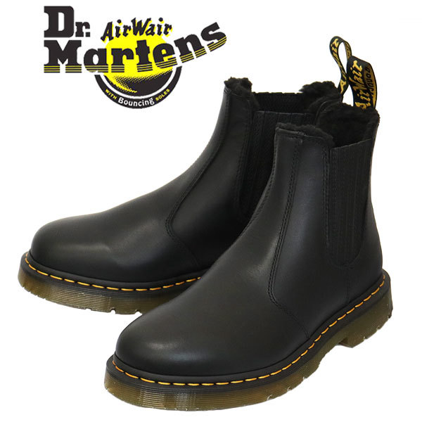 素敵な Dr.Martens UK8-約27.0cm BLACK レザーブーツ サイドゴア