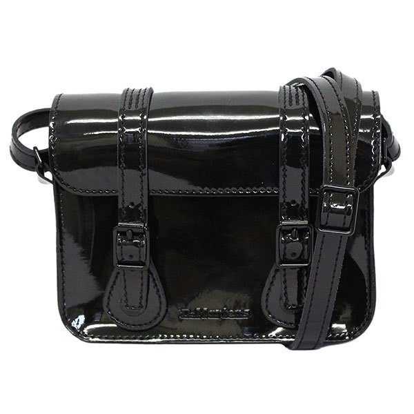 Dr.Martens (ドクターマーチン) AC917005 7インチ LEATHER SATCHEL パテントレザー サッチェル ショルダーバッグ BLACK_Dr.Martensドクターマーチン正規取扱店THRE