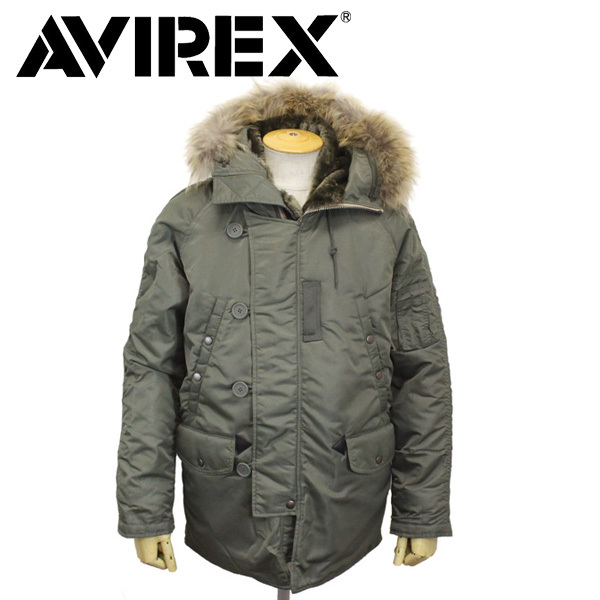 AVIREX (アビレックス) 5954001 6152145 N-3B COMMERCIAL REAL FUR コマーシャル リアルファー ジャケット 73(401)SAGE L