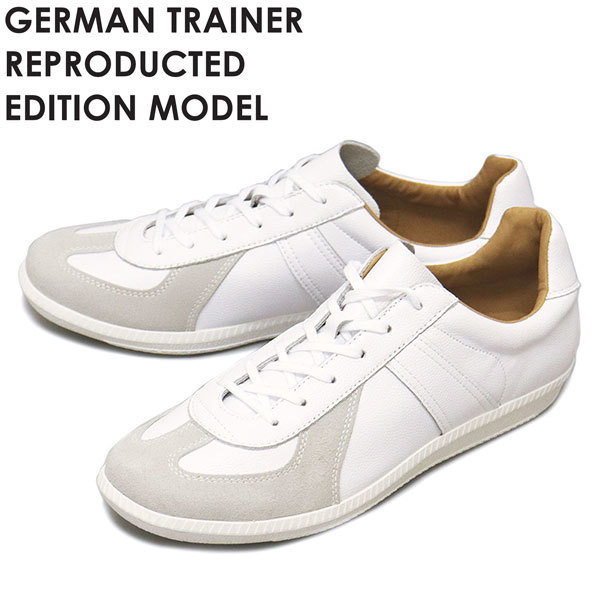 最新人気 GERMAN TRAINER 37-約 GT003 WHITExWHITE レザースニーカー