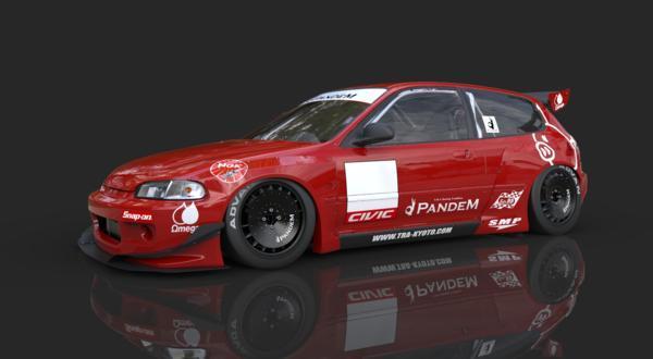 EG6シビック F S ロケバニ TRA京都 前後バーフェン リアスポイラーset