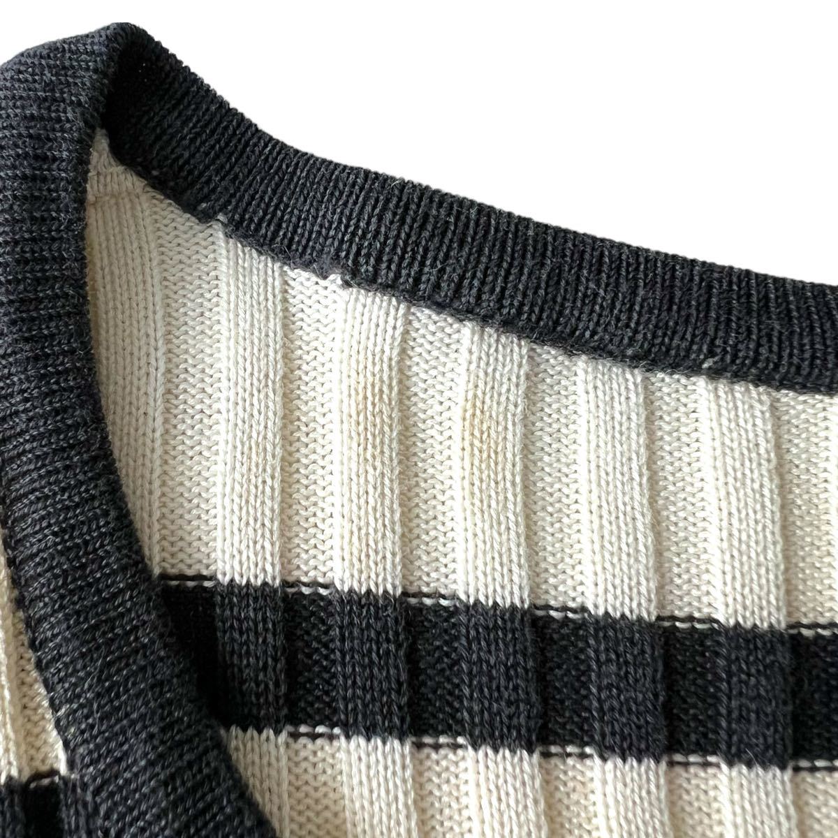 店舗良い CHANEL 5分袖 シャネル ボーダーニット 美品 カットソー