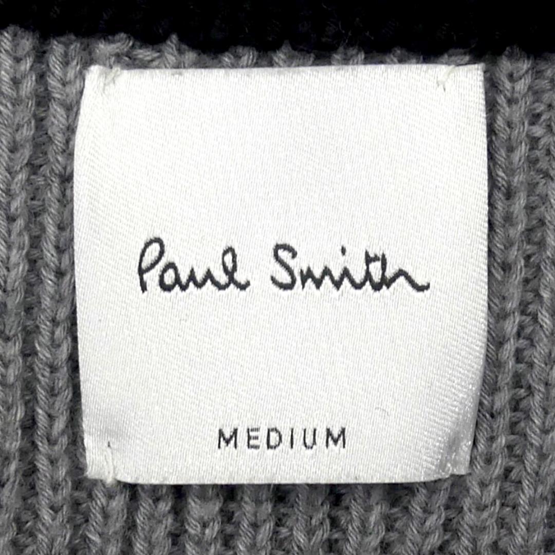 即決★Paul Smith★メンズM ニット セーター ポールスミス グレー 長袖