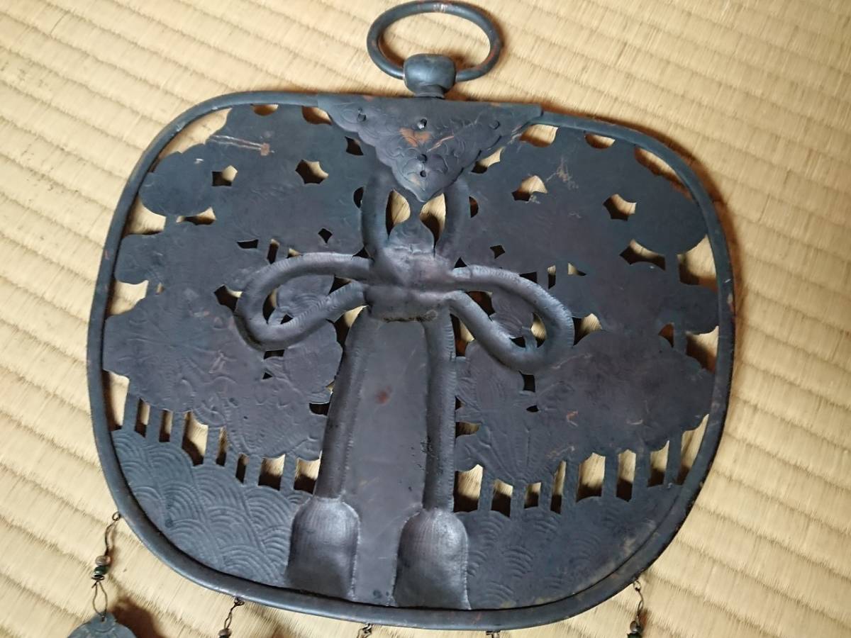 華鬘 けまん ケマン 銅製 仏具 最大幅約243㎜ 時代物 仏教工芸 華鬘 けまん ケマン 銅製 仏具 最大幅約243㎜ 時代物 仏教工芸