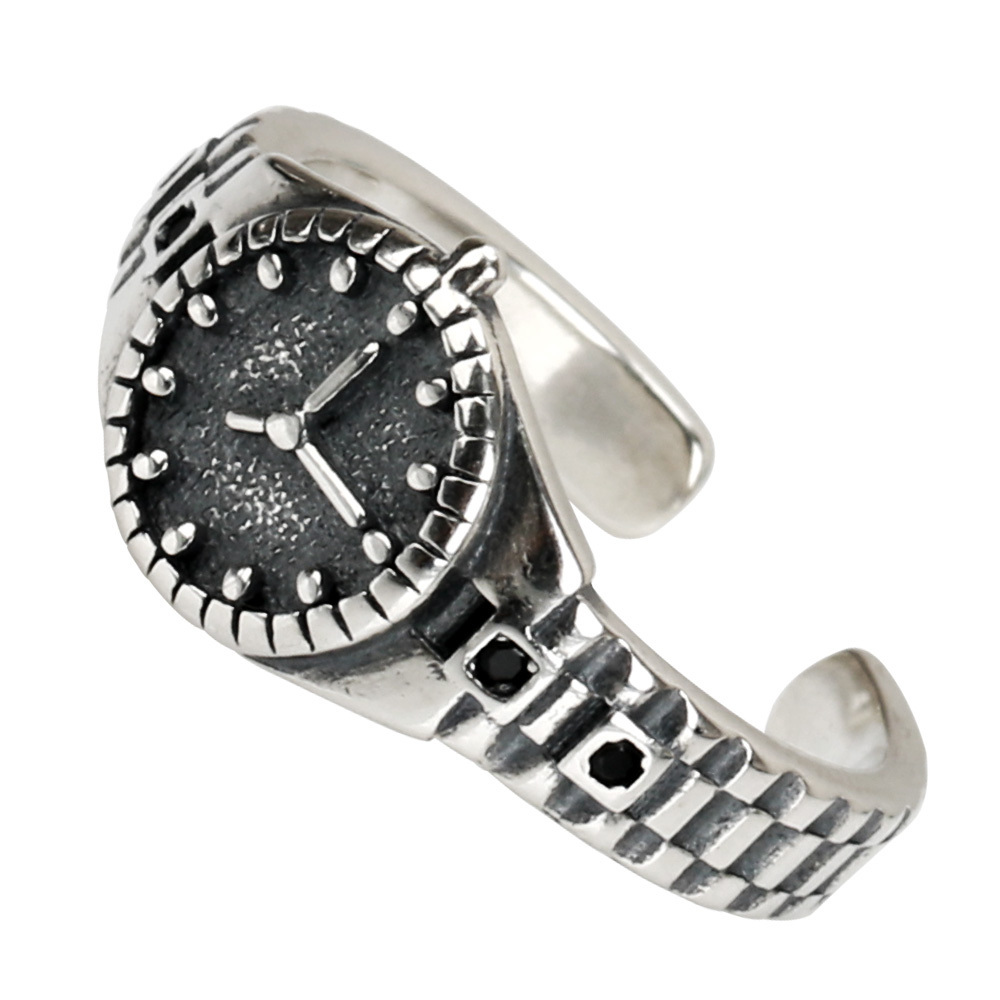 シルバー925 時計リング ウォッチ 腕時計 指輪 銀 金属アレルギー フリーサイズ_画像9