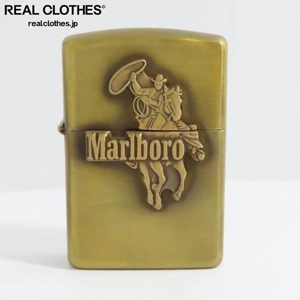 ZIPPO/ジッポー Marlboro マルボロ カウボーイ ロデオ メタル貼り/91年製 /LPL(たばこメーカー)｜売買されたオークション