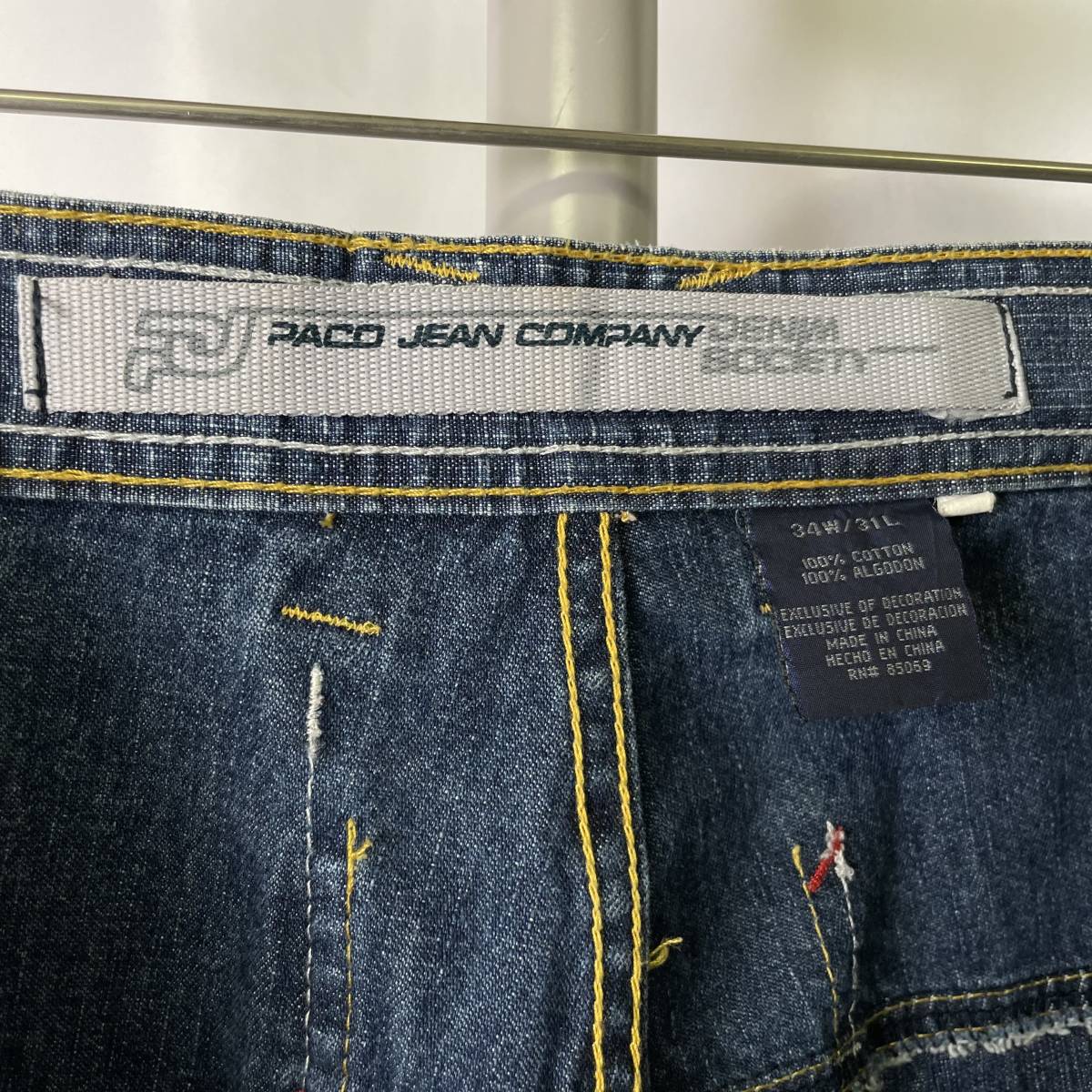 90s PACO JEANS バギー デニム パンツ W36×L30 ワイド ユーズド加工 パッチ ボロ パコ ジーンズ 80s 00s Y2K 古着 オールド ビンテージ_画像9