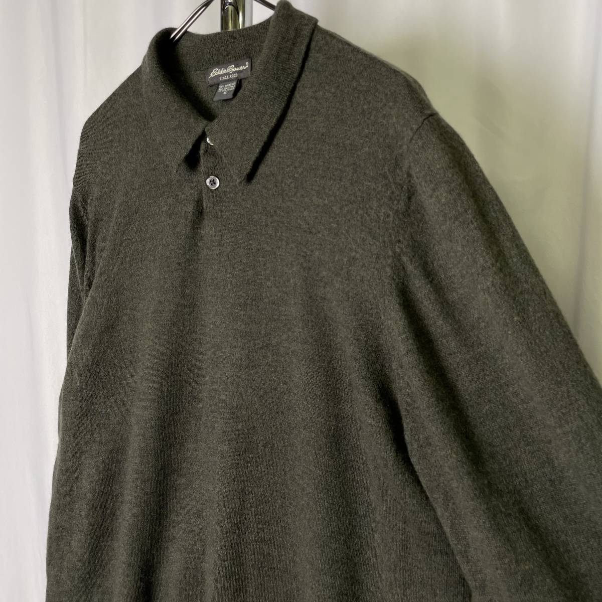00s Eddie Bauer エディーバウアー ニット ポロシャツ XL メリノウール セーター オーストラリア製 80s 90s 古着 オールド ビンテージ_画像4