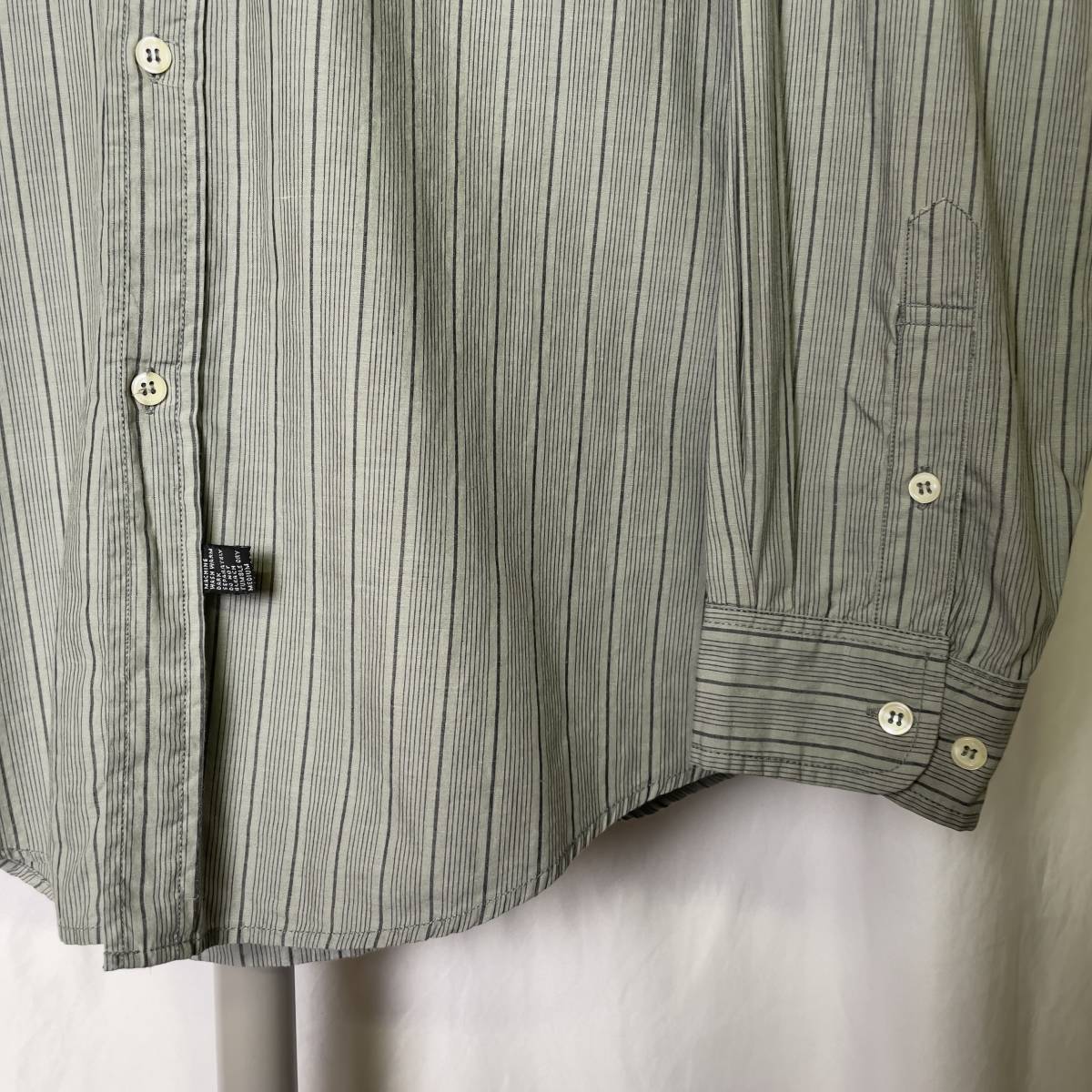 90s Calvin Klein Sport stripe shirt L big size green button down Calvin Klein CK 80s 00s old clothes Old Vintage 