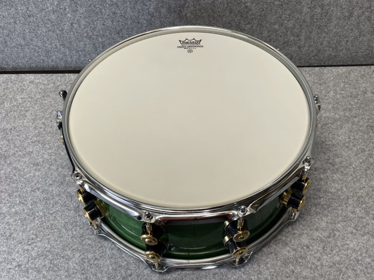 希少/未使用◎イタリア/タンブーロTAMBURO☆FORMULA Series 14”×6.5”スネアドラム☆ソフトケース☆グリーン系☆ 5