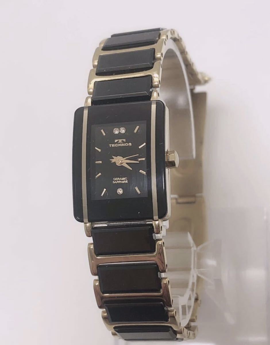 T219 美品 TECHNOSテクノス TSL906 クオーツ レディース腕時計