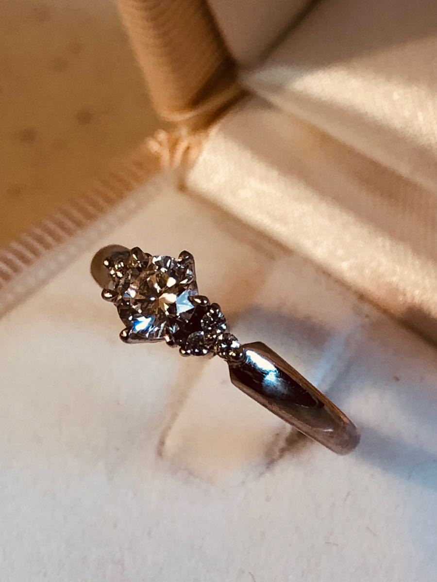 緊急値下げ/最高品質】Pt900 VVS1 ダイヤモンドリング D0.346ct+0.05ct