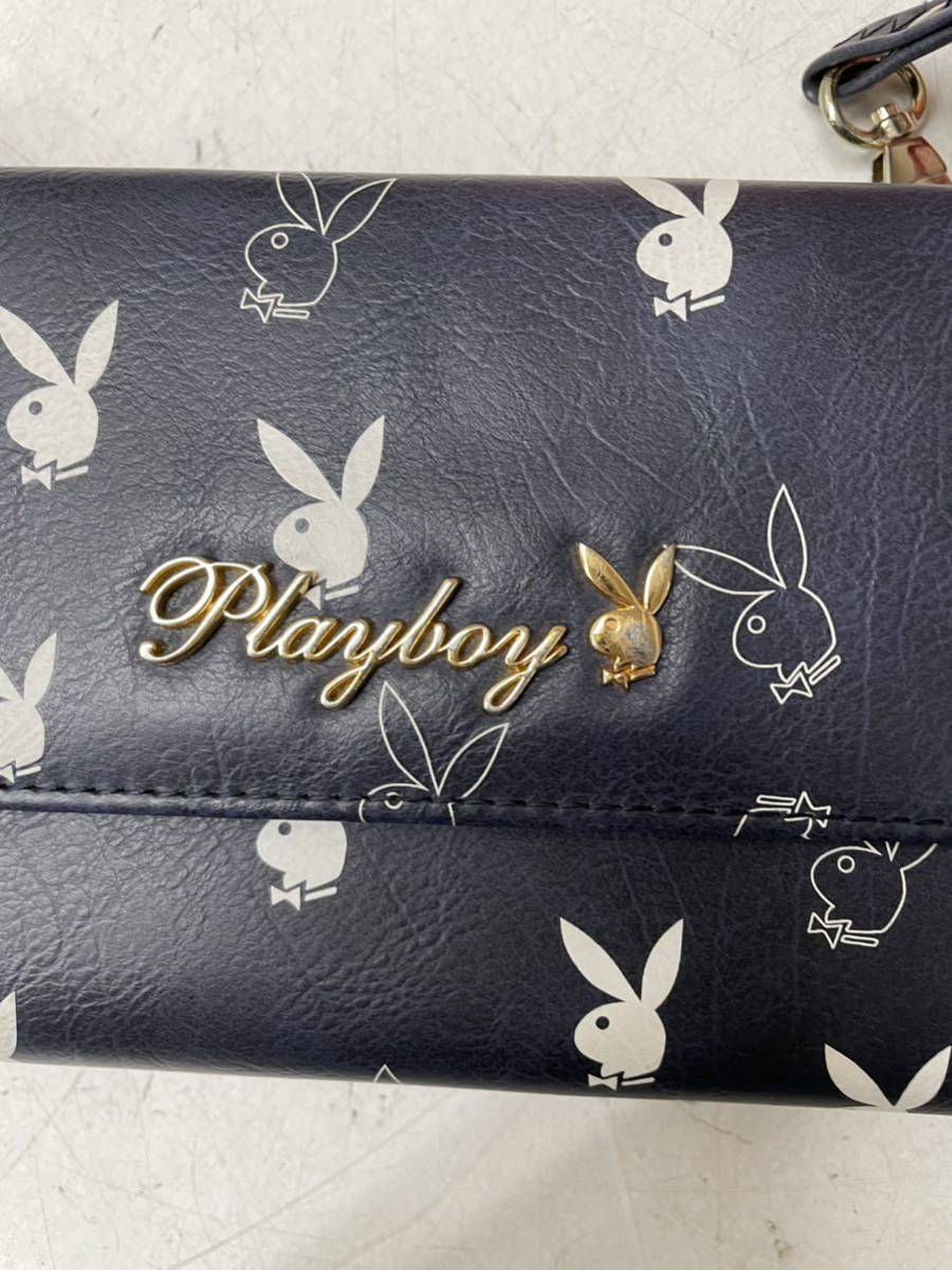 送料無料☆Playboy プレイボーイ☆お財布ショルダーバッグ 長財布☆ネイビー #41014tmamt_画像9