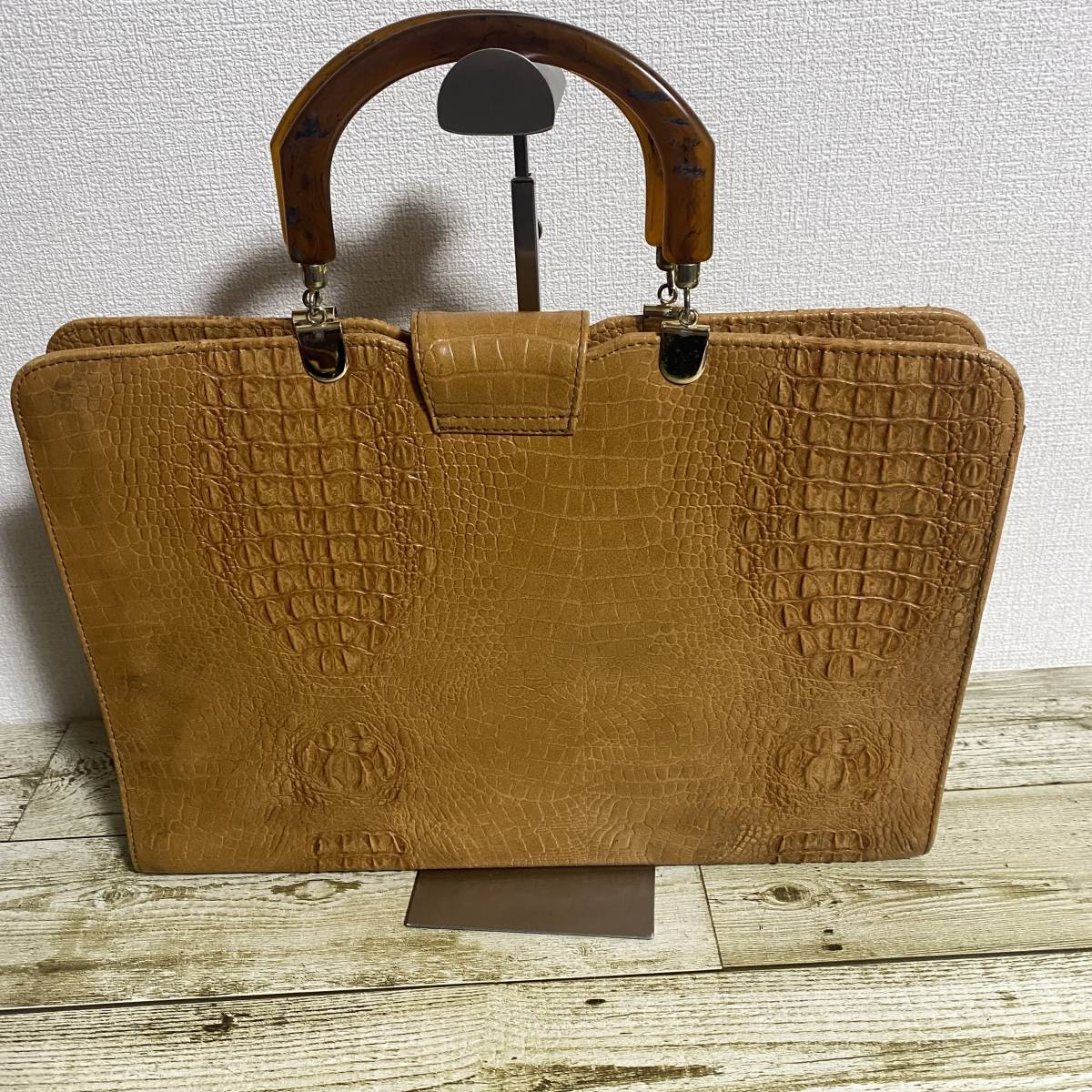 [ beautiful goods ] black ko type pushed . briefcase handbag A4 storage light brown 