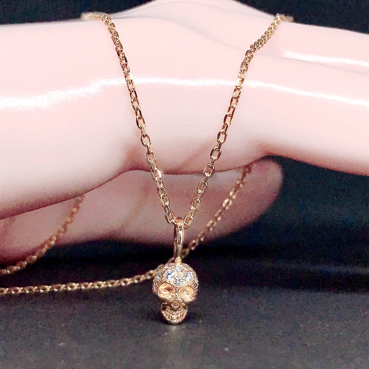 SJX スカル ダイヤモンドネックレス K18 0 08ct 髑髏 メンズ SJX スカル ダイヤモンドネックレス K18 0 08ct 髑髏 メンズ