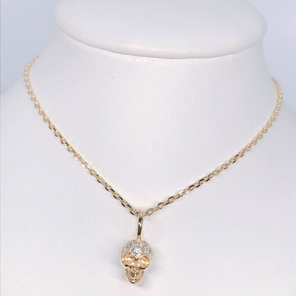 SJX スカル ダイヤモンドネックレス K18 0 08ct 髑髏 メンズ SJX スカル ダイヤモンドネックレス K18 0 08ct 髑髏 メンズ