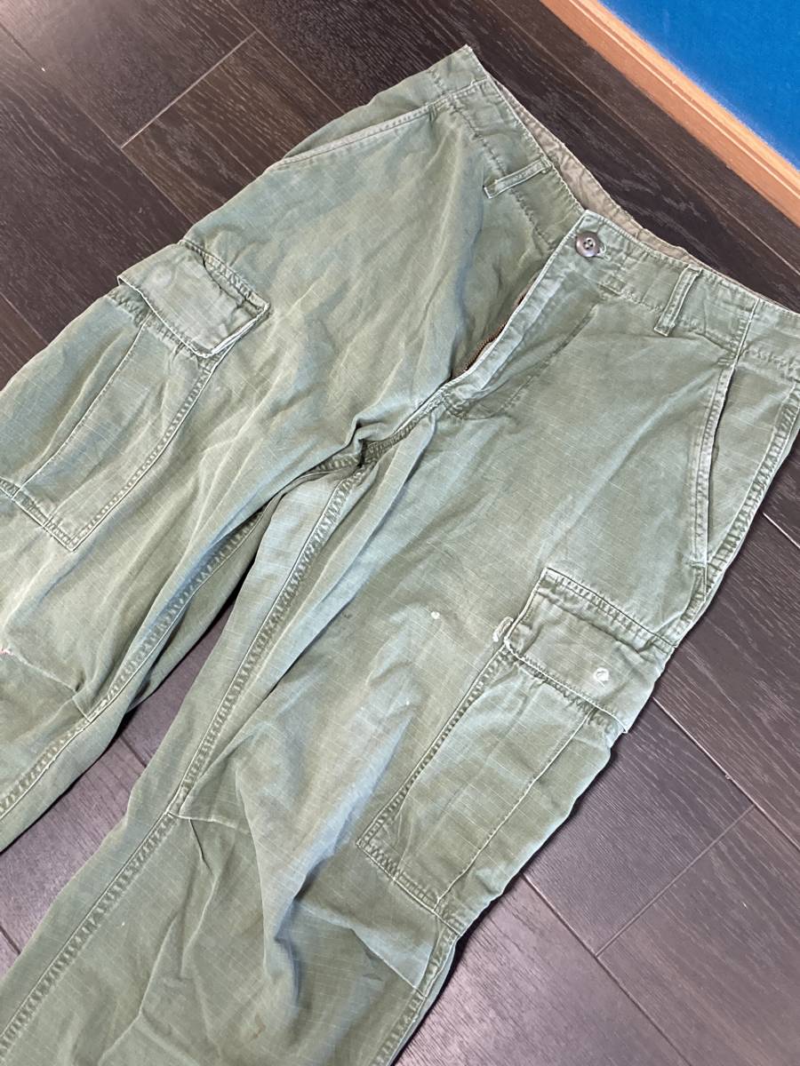1968年会計 実物 US ARMYジャングルファティーグパンツ サイズS-S www
