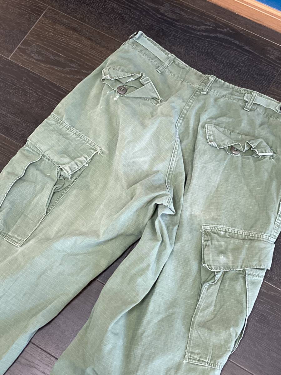 1968年会計 実物 US ARMYジャングルファティーグパンツ サイズS-S www