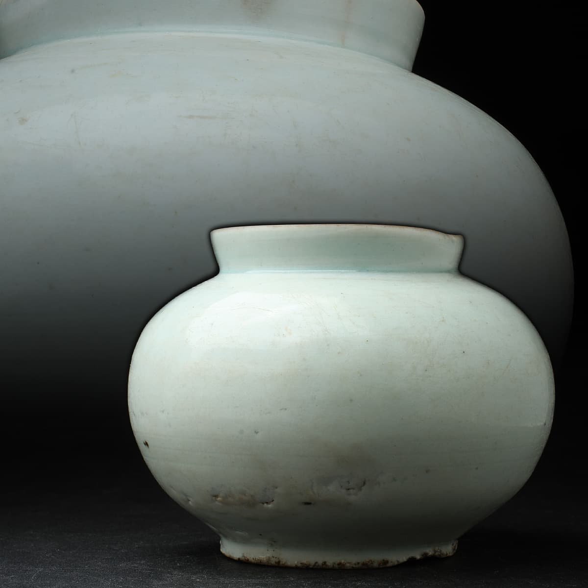 EF577 朝鮮古美術 李朝 白磁壺 高11.3cm 重695g・李朝壺・白磁壷・白瓷
