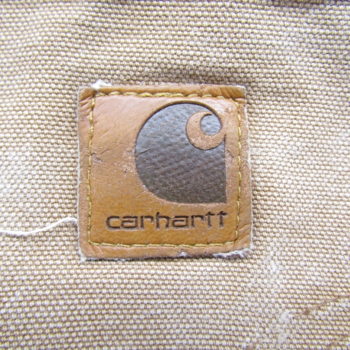 ビッグサイズ W39~ L32~ Carhartt ダック ワーク ペインター パンツ テーパード オーカー カーハート 革パッチ 古着 ビンテージ 2O0757_画像4