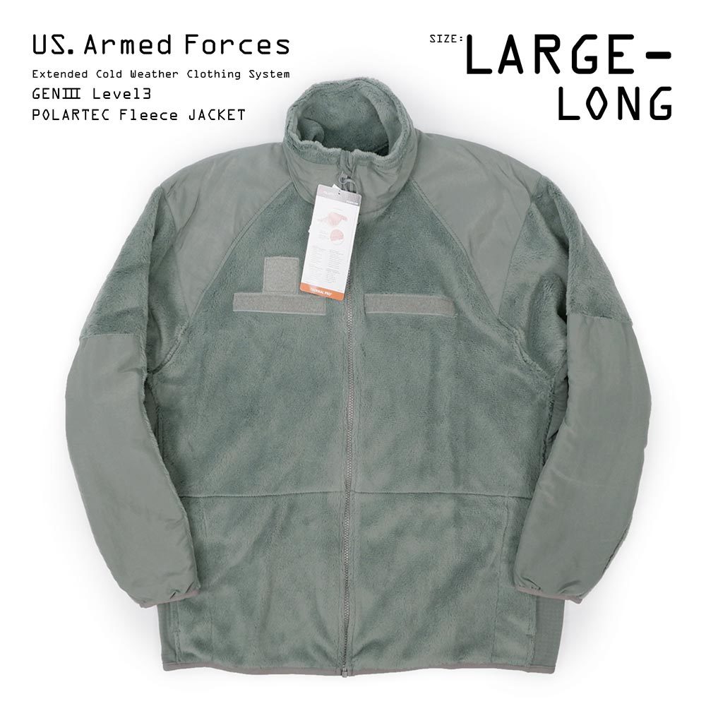 デッドストック 米軍実物 US.ARMY ECWCS GEN3 LEVEL3 POLARTEC フリースジャケット L3 古着 (-7250) フォリッジグリーン L-L