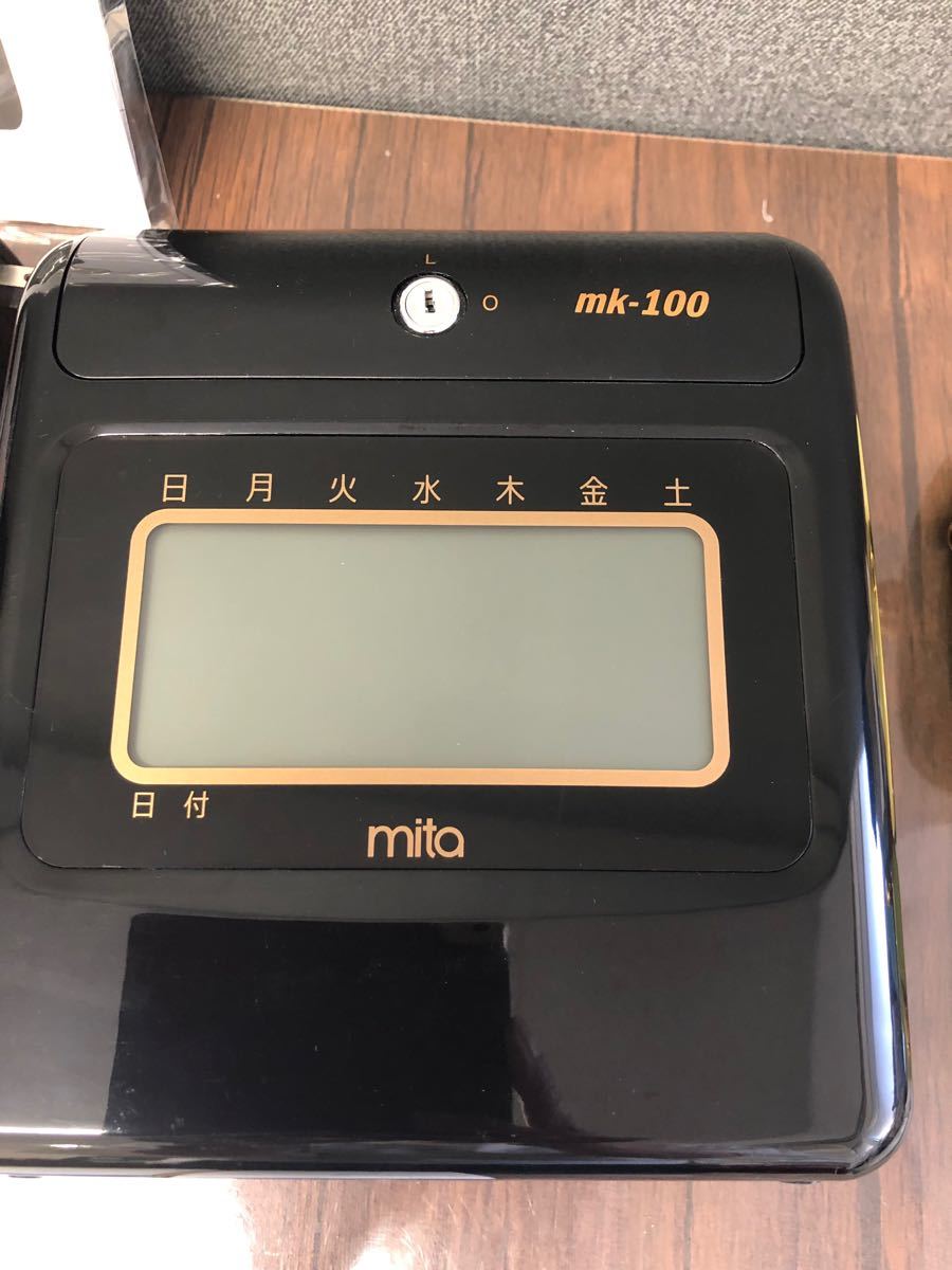 タイムレコーダー　mita製　mk-100 タイムカード付き　鍵一個のみ
