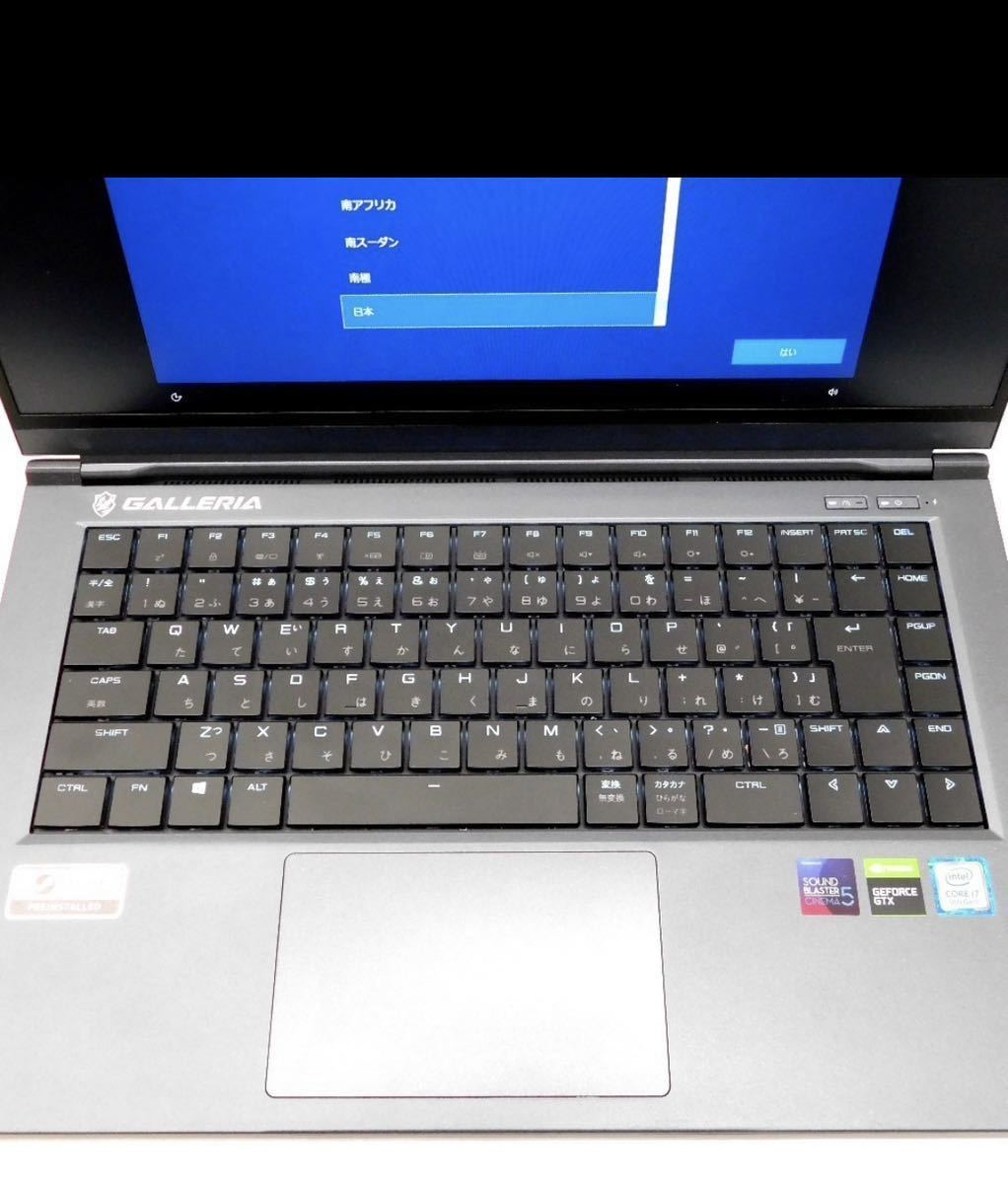 送料無料・美品】GALLERIA GCR1660TGF-QC-G Core i7 9750H/GTX1660 Ti
