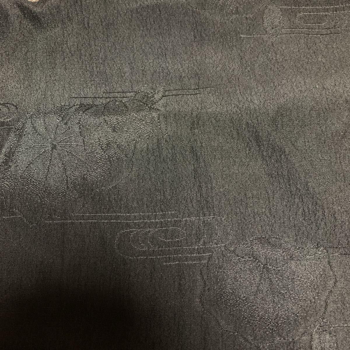 新品　正絹 喪服用　帯締め帯揚げセット　⑦ 和装小物 黒　流水に花模様　丸組み_画像2