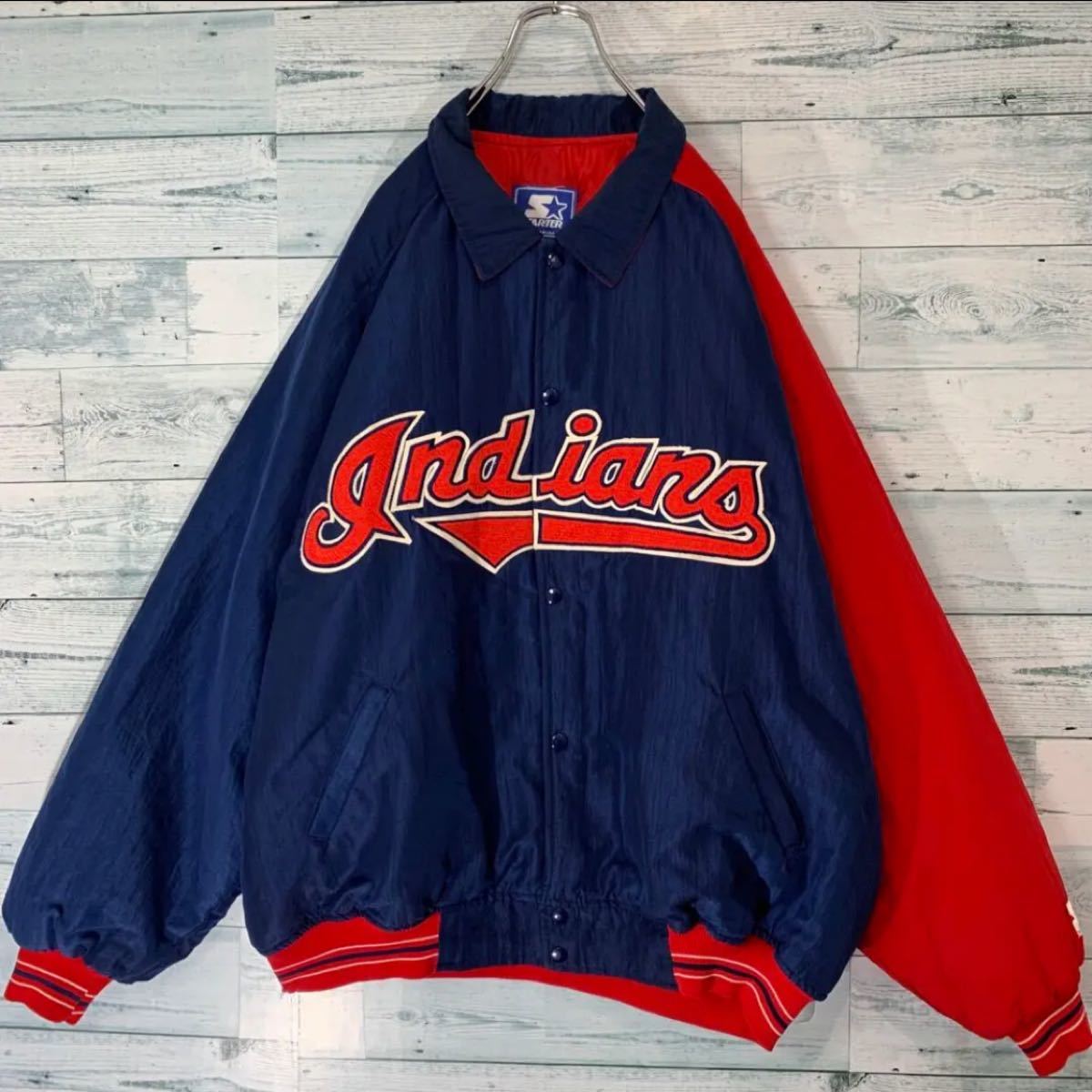 《入手困難》90s USA製 STARTER MLB インディアンス ジャケット スタジャン ジャンパー