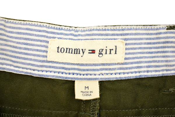 K-3760★超美品★tommy girl トミーヒルフィガー★正規品 カーキ カラーパンツ 豪華なピップ ロゴパッチワーク ストレート ジーンズ Ｍ_画像8