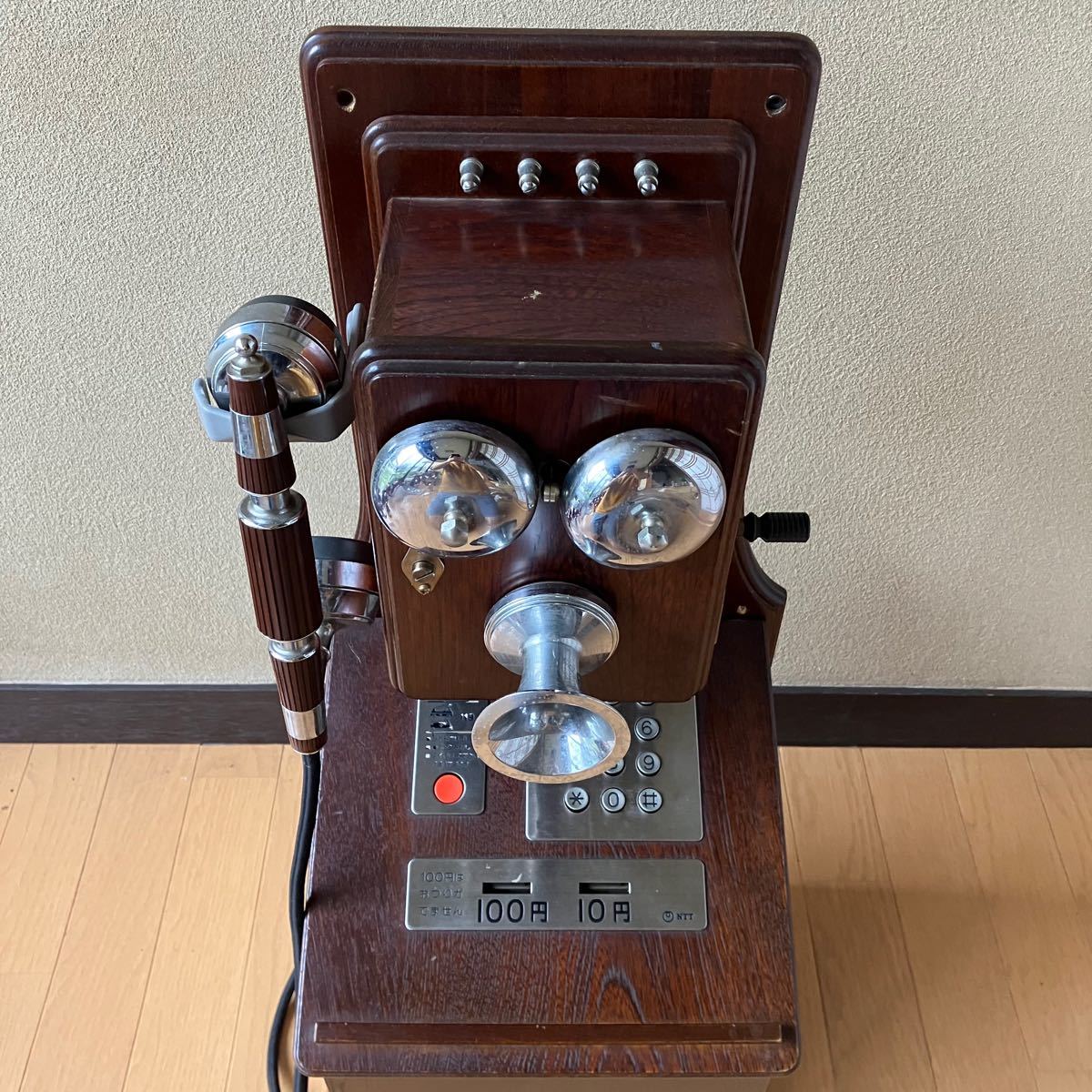 昭和レトロ クラシックピンクTEL 電話機 アンティーク 骨董 小道具 置物-