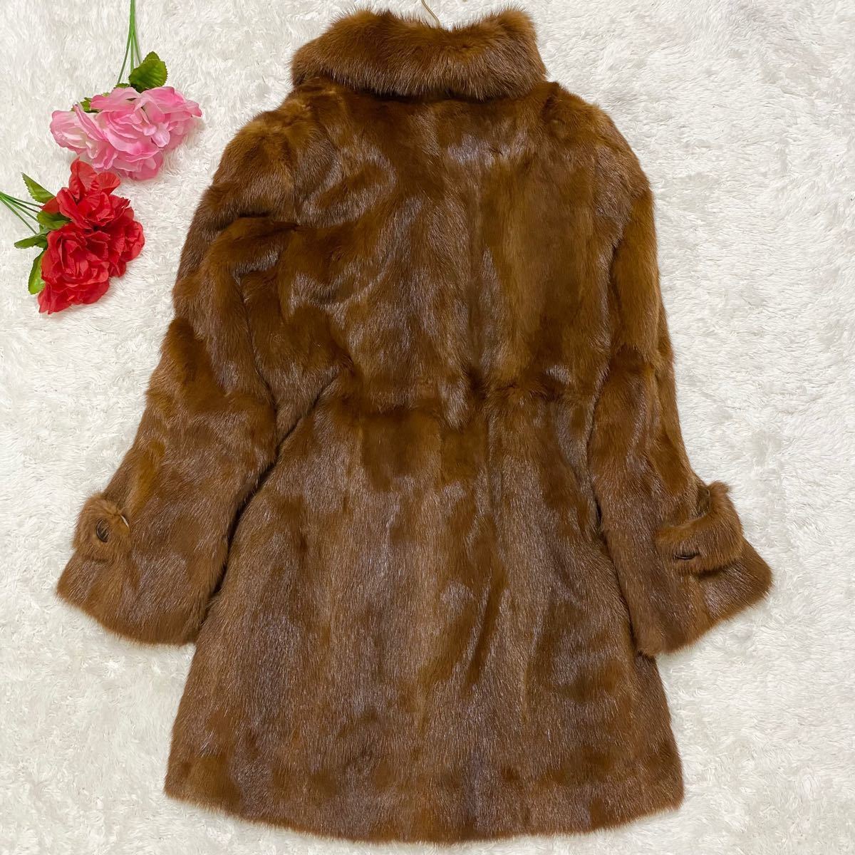 良品】ケスカ コリンスキー ミンクファー ロングコート ダーク 良品】ケスカ コリンスキー ミンクファー ロングコート ダーク