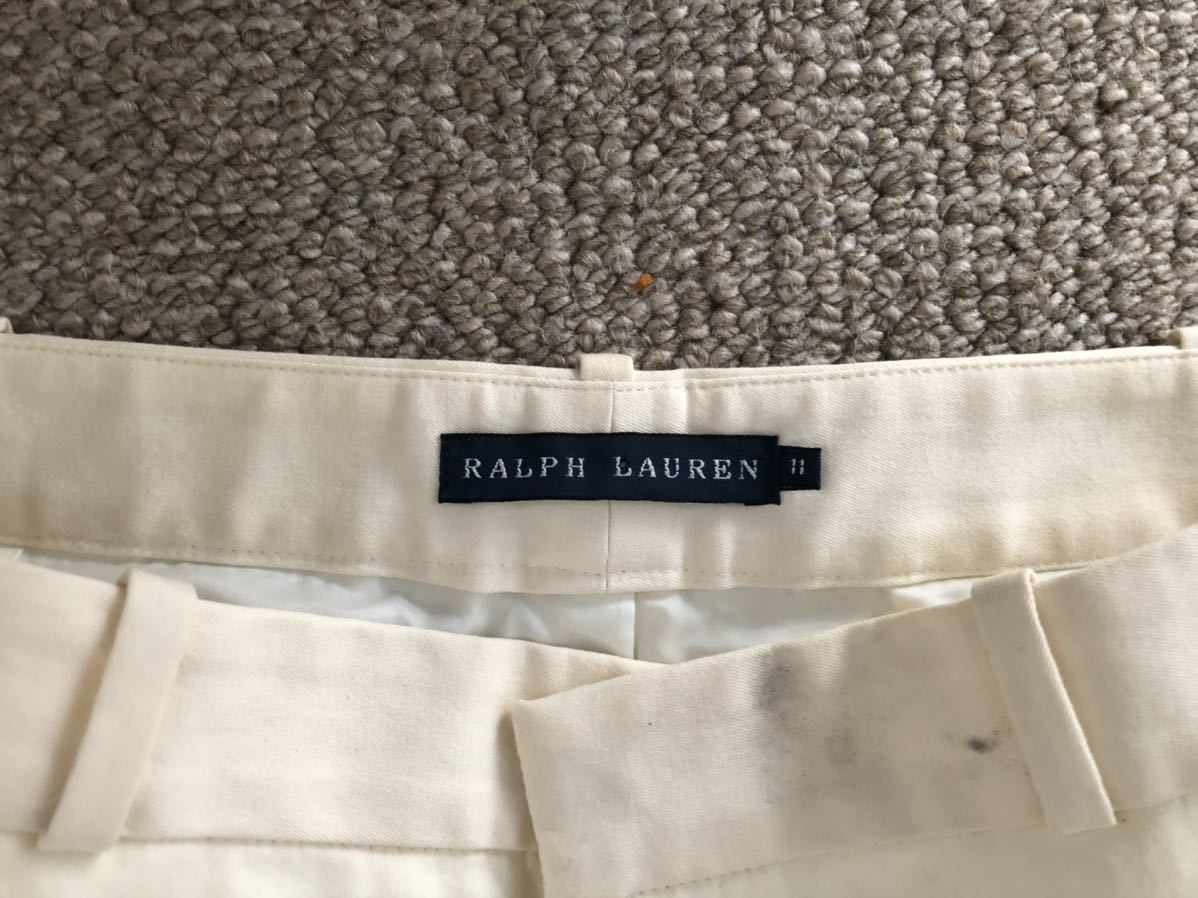  Ralph Lauren cotton pants white pants 11 lady's 