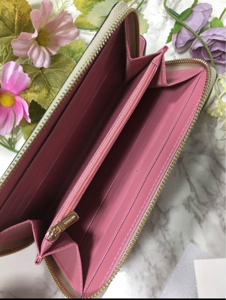 コーチ 赤紫花×ブラウン 長財布 新品 # loja.hidreo.com.br
