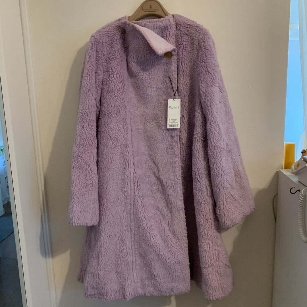  новый товар не использовался MOUSSY с биркой 2WAY A линия пальто light purple боа пальто мутоновое пальто no color незначительный фиолетовый Moussy . фиолетовый внешний весна 