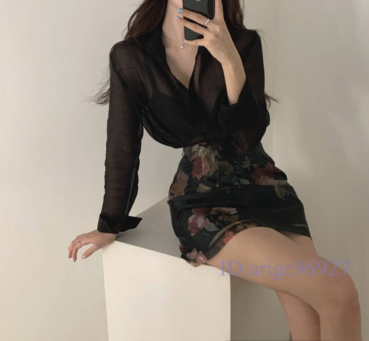 S092* new goods dressing up skirt suit ladies lady's beautiful . beautiful line long sleeve 2 point set black 