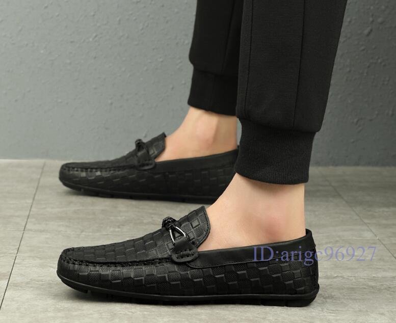 S282* новый товар Loafer * мужской туфли без застежки джентльмен обувь обувь для вождения повседневная обувь ходить на работу посещение школы чёрный 27.5cm