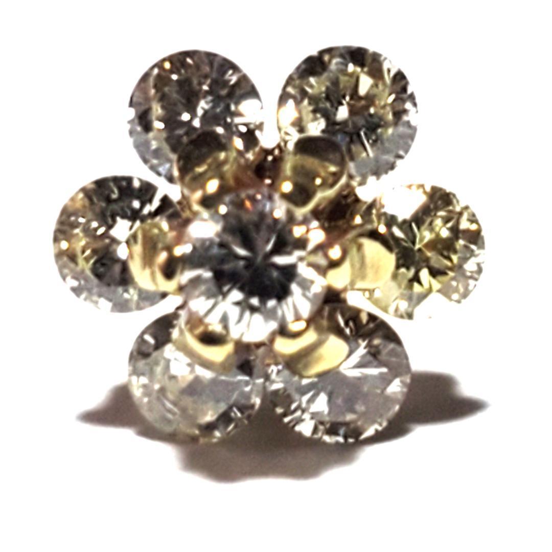 ゴールド K18 ダイヤピアス 片方のみ 0.5ct 0.82g 金 タイピン可