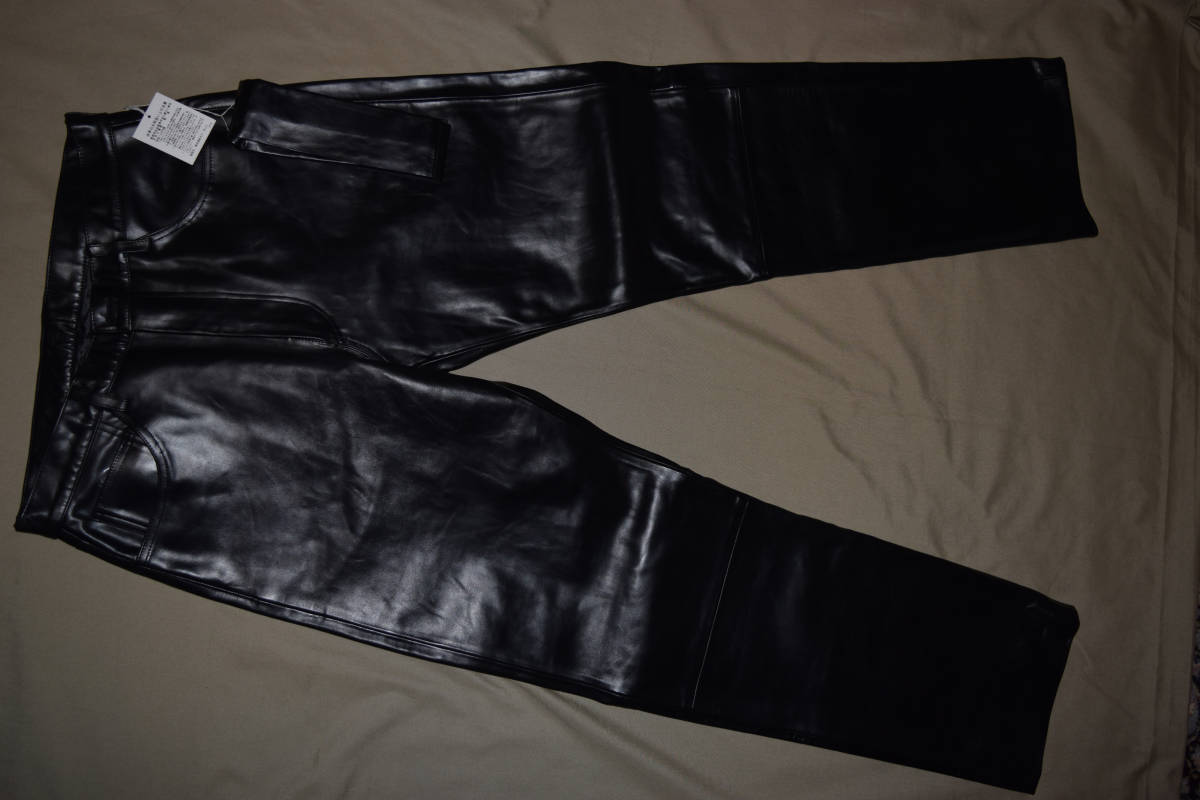 ヤ234〉新品 イッセイミヤケ 馬皮 レザーパンツ IM MEN Lサイズ☆ISSEY