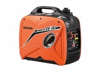 【KOSHIN】インバーター発電機GV-16100V 50/60Hz連続4～10.5時間使用可能超　低騒音設計　屋外用　1600W　(菅1605YO)